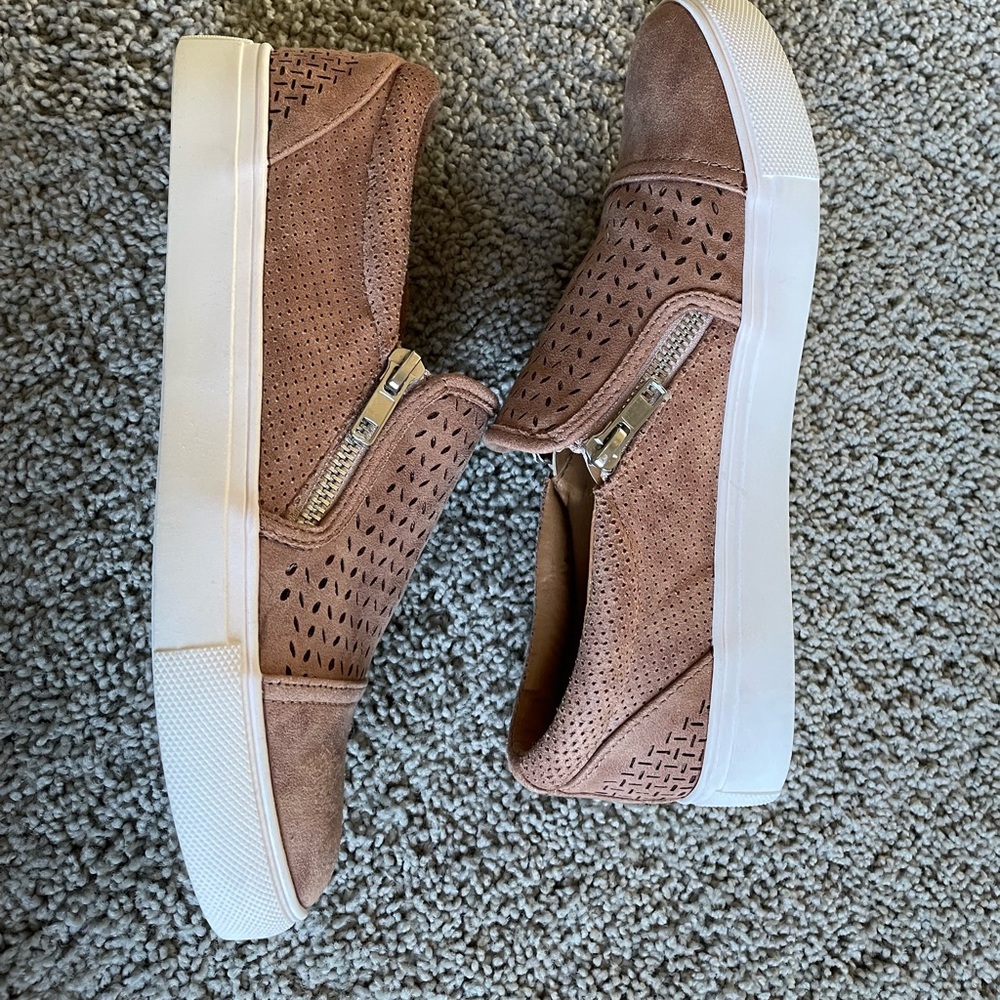 Brown slip on shoes